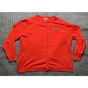 Edwards Autozone Full Button Long Sleeve Cardigan Sweater Adult Size 2XL Red